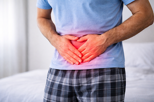 Concept art of internal body balance with glowing cells